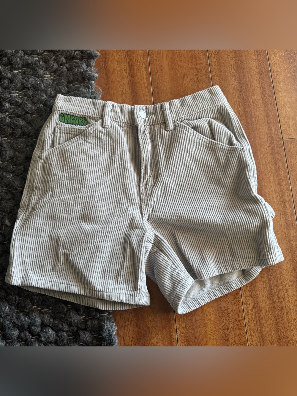 Empyre Light Gray Grunge Skate  Corduroy Cargo XS Shorts